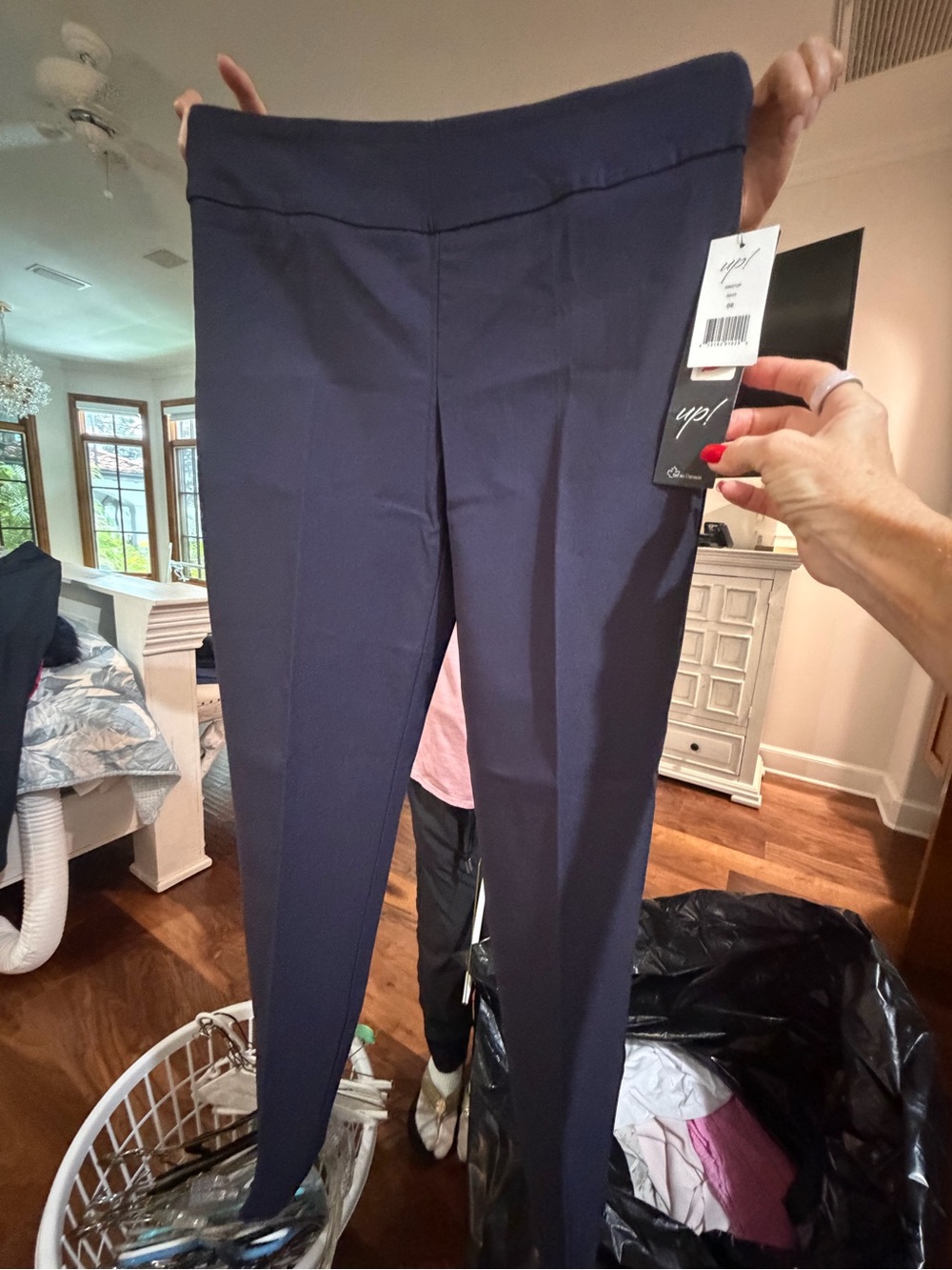 UP! Navy Slim Ponte Pull-On Skinny Pants for Women